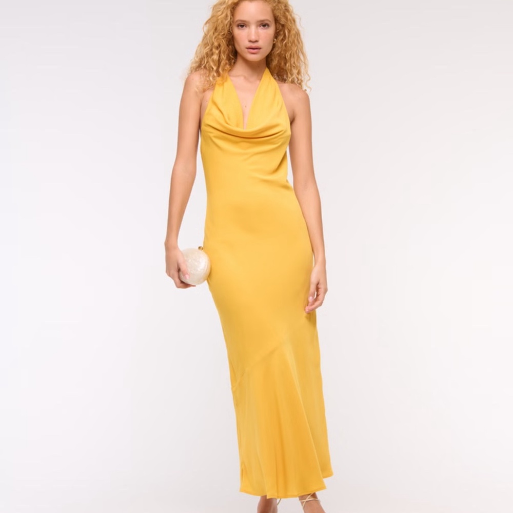 Cowl Halter Maxi Dress